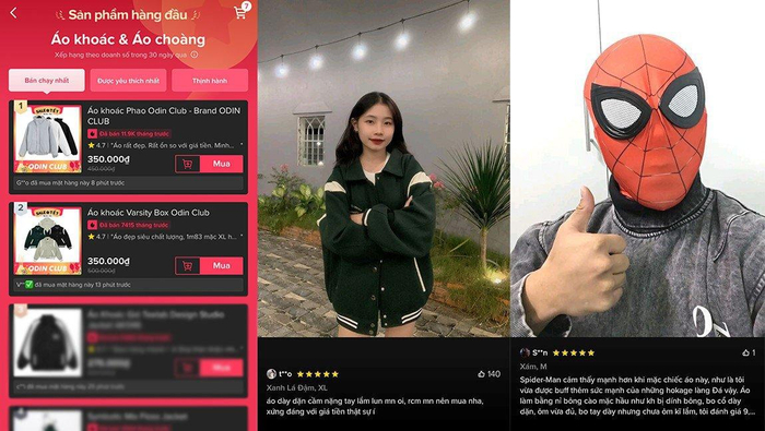 Các sản phẩm của ODIN CLUB lọt Top BXH sản phẩm trên TikTok Shop và được khách hàng đánh giá cao