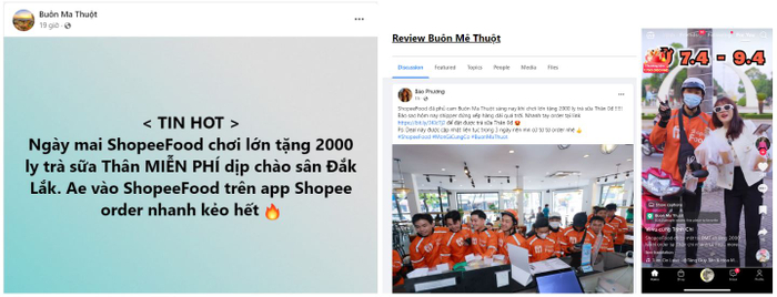 Ngay lập tức, các bạn trẻ và loạt hội nhóm ẩm thực ở Buôn Mê Thuột đã đồng loạt chia sẻ thông tin về màn ra mắt hoành tráng của ShopeeFood.