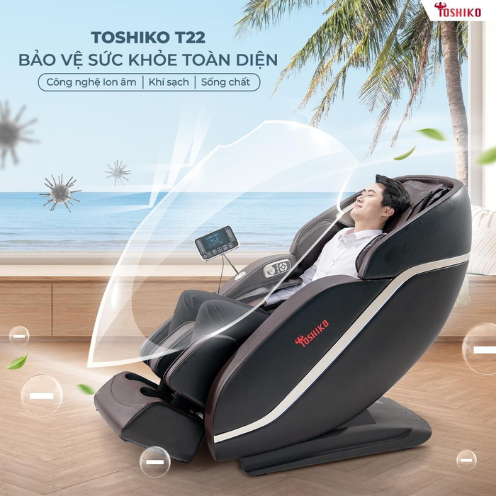 Ghế massage Toshiko T22 có thiết kế sang trọng, bắt mắt