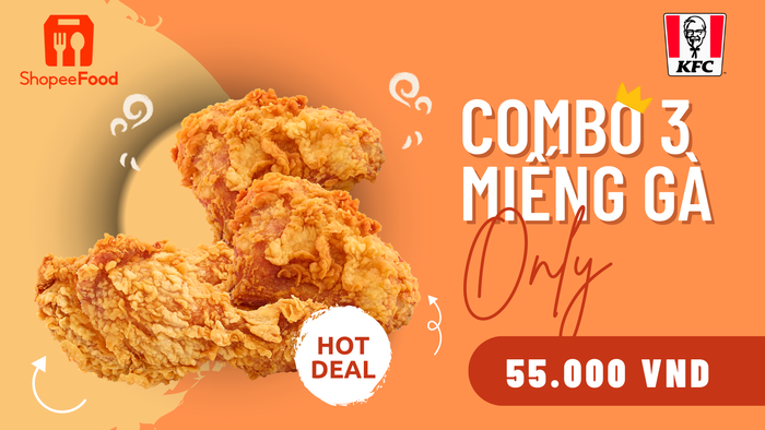 Từ ngày 5.5 đến hết ngày 7.5, các tín đồ gà rán sẽ được thưởng thức món khoái khẩu của mình một cách thoải mái mà không cần lăn tăn về giá cả. Tất cả nhờ vào ưu đãi “khủng” từ ShopeeFood x KFC.